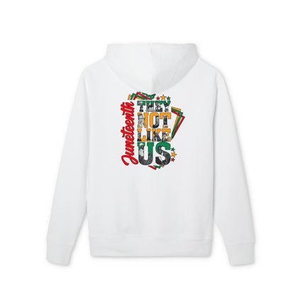 Julietots 'Not Like Us' Graphic Hoodie — Retro Badge Design