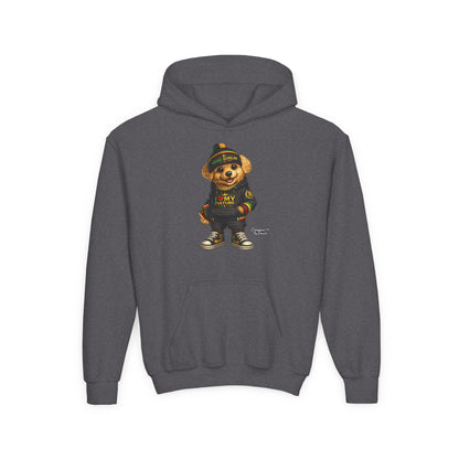 Kids Teddy Bear Hoodie — 'I Love My Culture' Streetwear Youth Sweatshirt