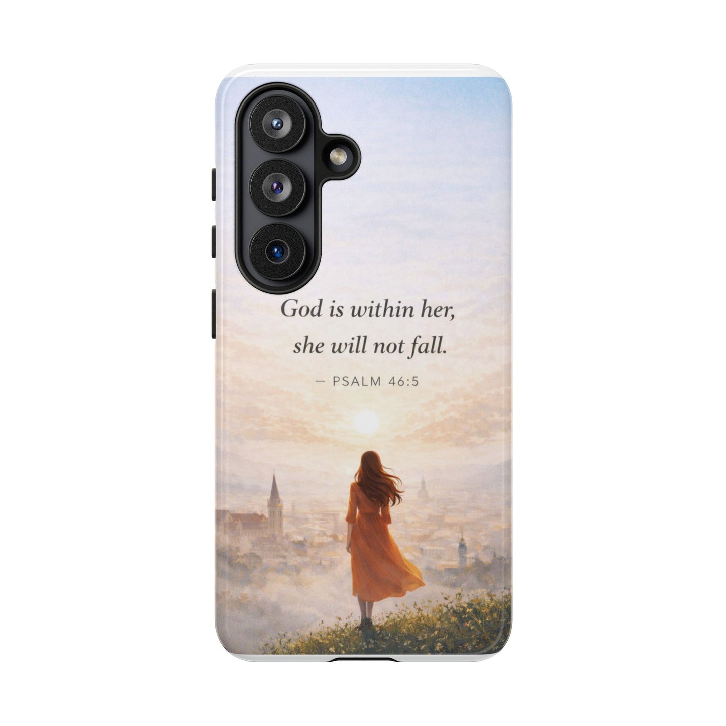 Inspirational Psalm 46:5 Phone Case — 'God is within her, she will not fall' Christian Phone Cover