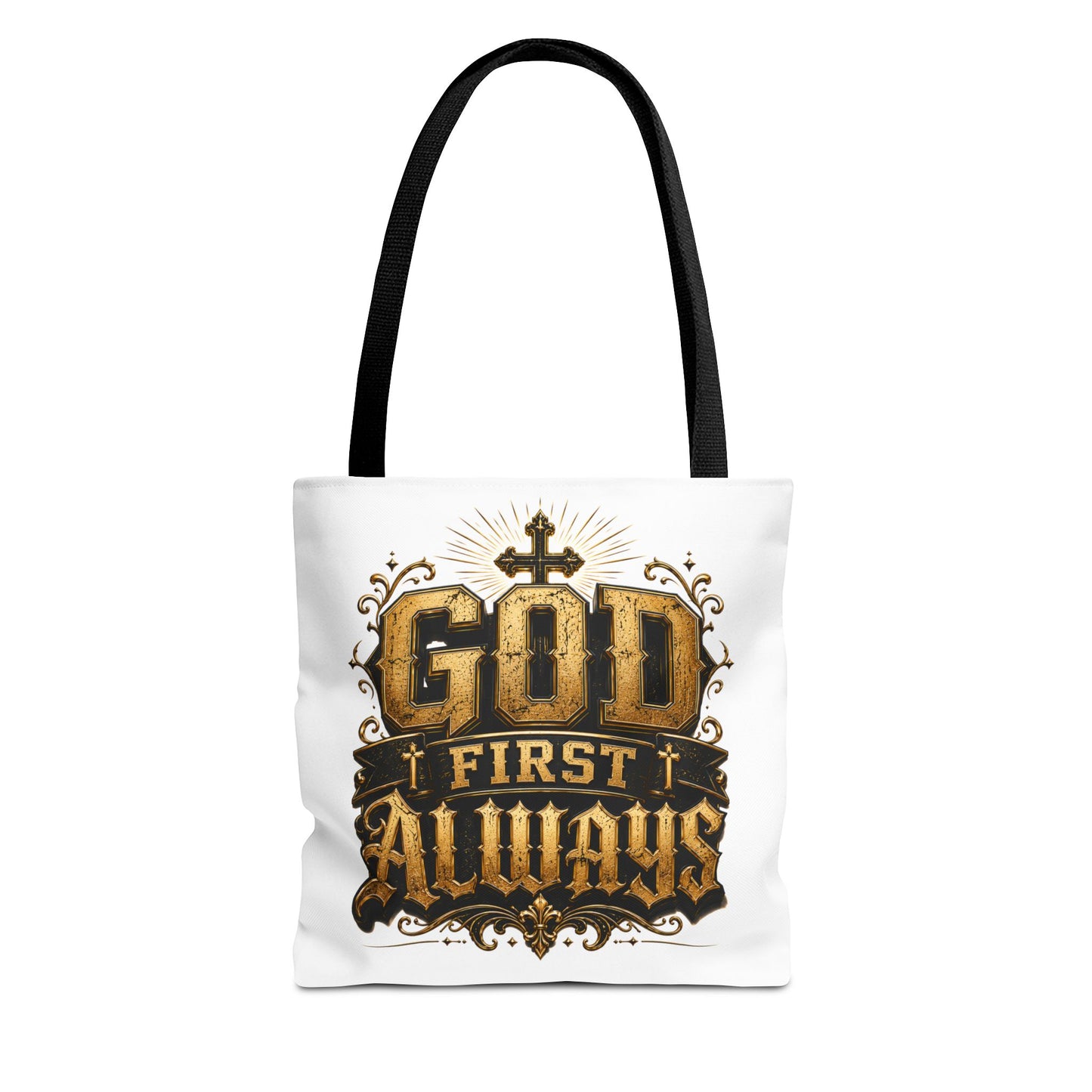 God First Always Tote Bag — Christian Faith Inspirational Canvas Tote