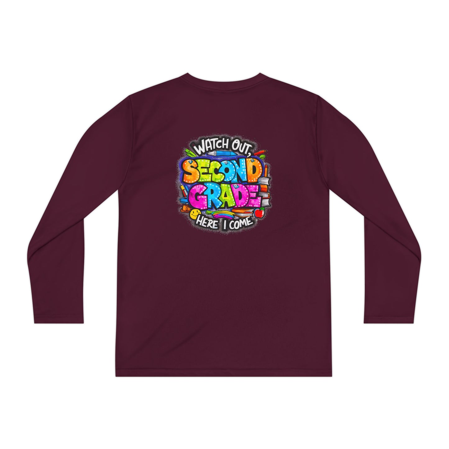 Second Grade Long Sleeve Tee — "Watch Out Second Grade Here I Come" Youth Shirt