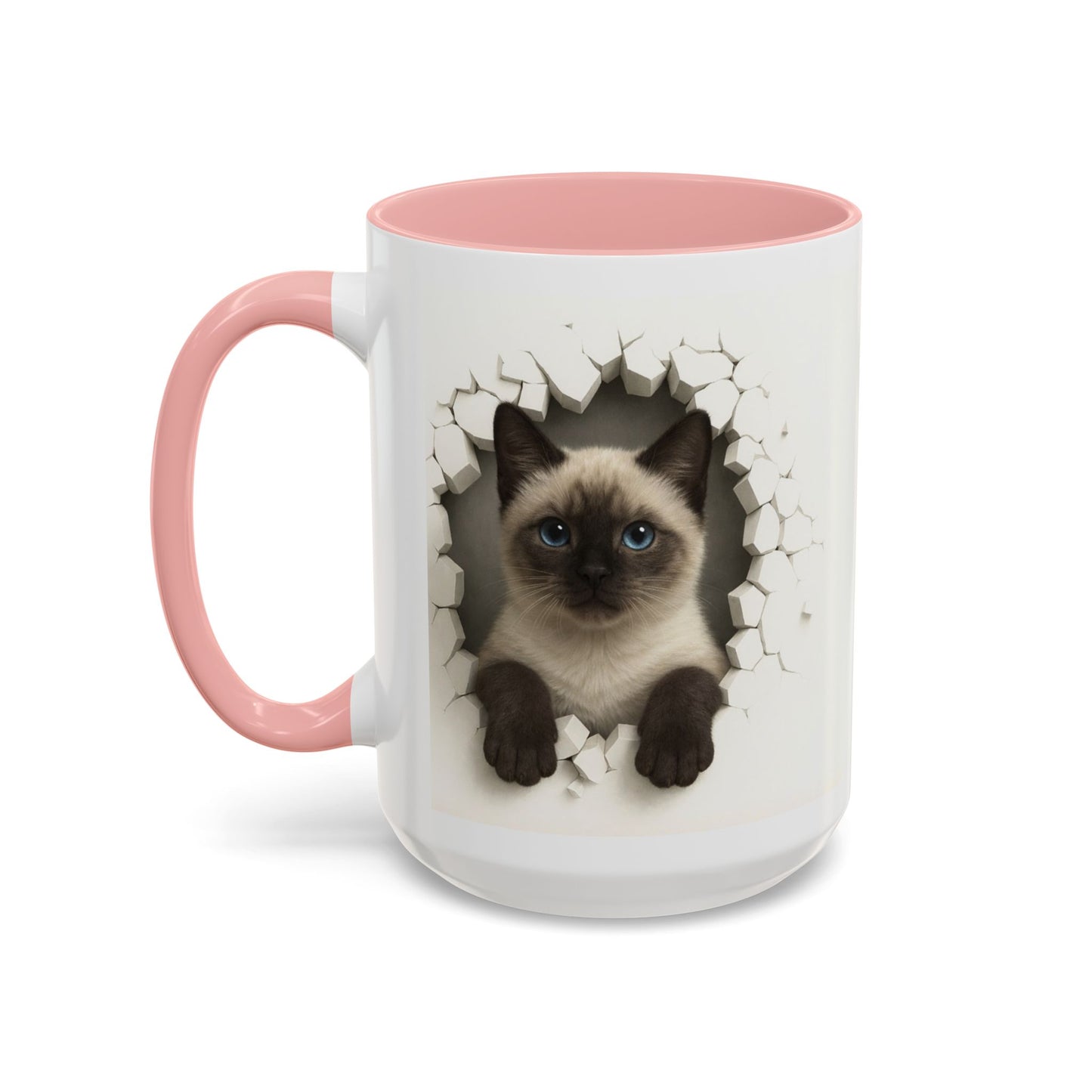 Siamese Cat Peeking Accent Coffee Mug (11/15oz)