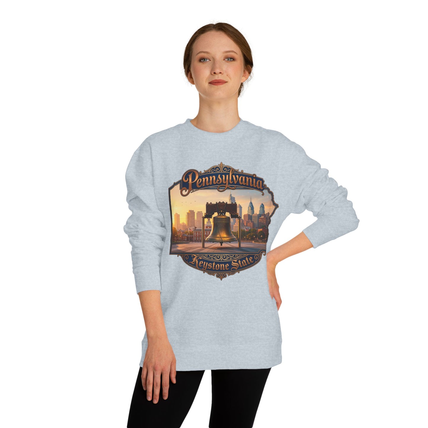 Pennsylvania Keystone State Sweatshirt — Liberty Bell & City Skyline Crewneck