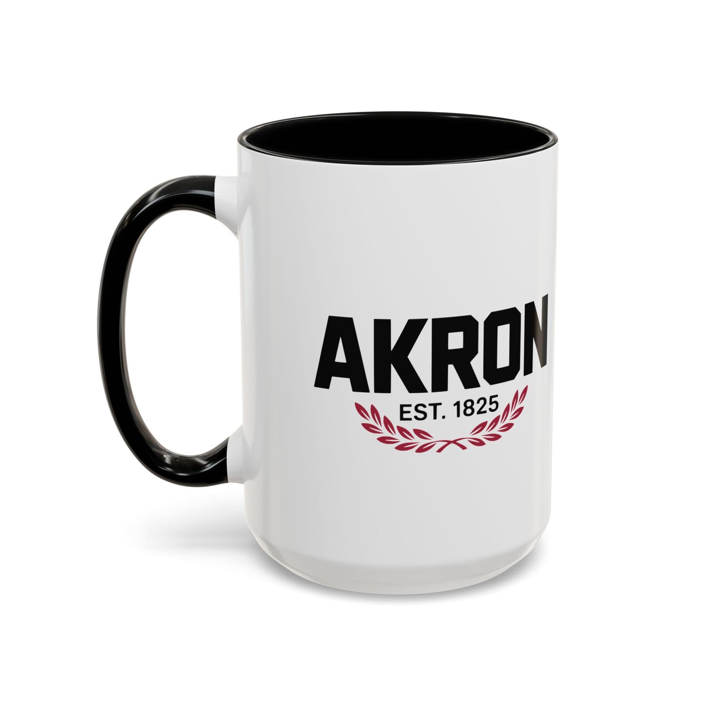 Akron Est. 1825 Accent Coffee Mug — Vintage City Pride Ceramic Mug