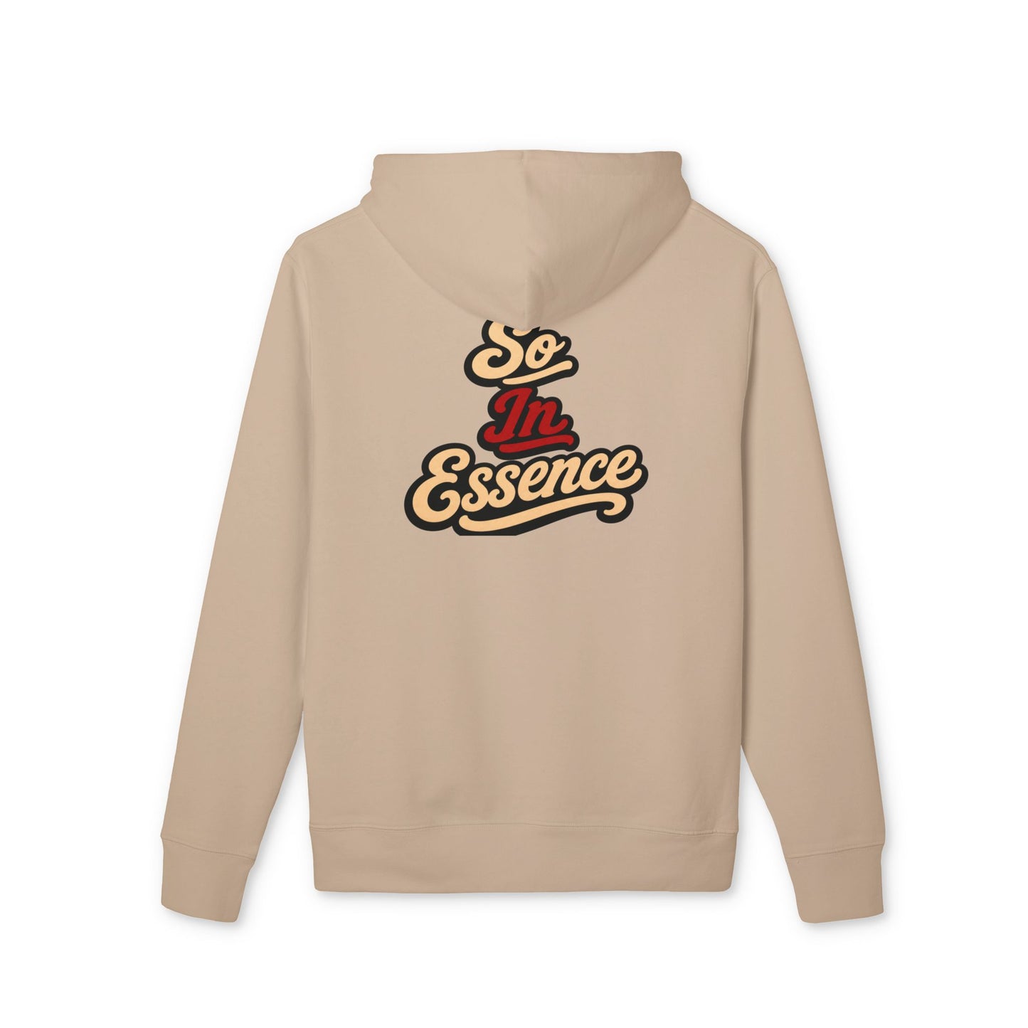 So In Essence Hoodie — Retro Script Pullover for Casual Streetwear