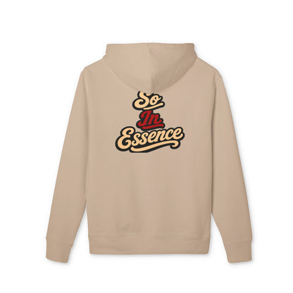 So In Essence Hoodie — Retro Script Pullover for Casual Streetwear