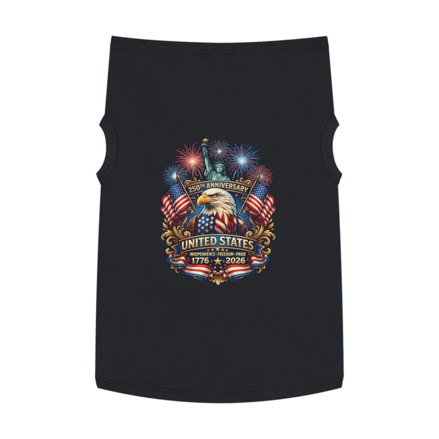 Patriotic Pet Tank — "United States 250th Anniversary 1776–2026" Dog Tank Top