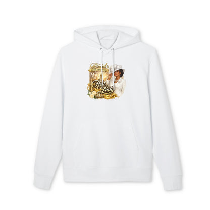 First Lady Portrait Hoodie — Elegant Gold Rose Graphic
