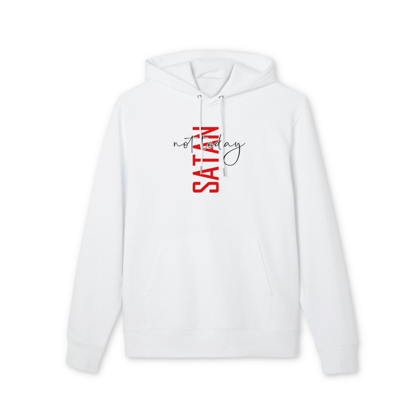 Hoodie — “Not Today Satan” Minimal Script Pullover