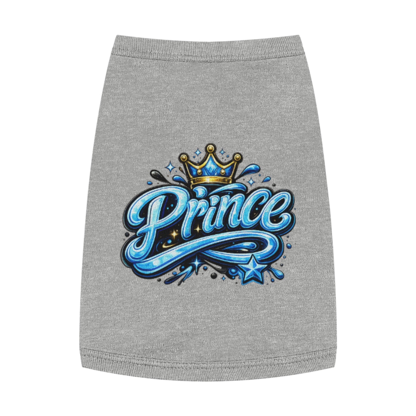 Prince Pet Tank Top — Blue Crown Graphic Dog Shirt