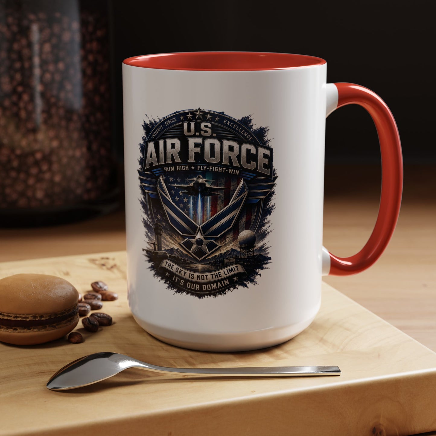 U.S. Air Force Accent Coffee Mug — Military Emblem 11/15oz