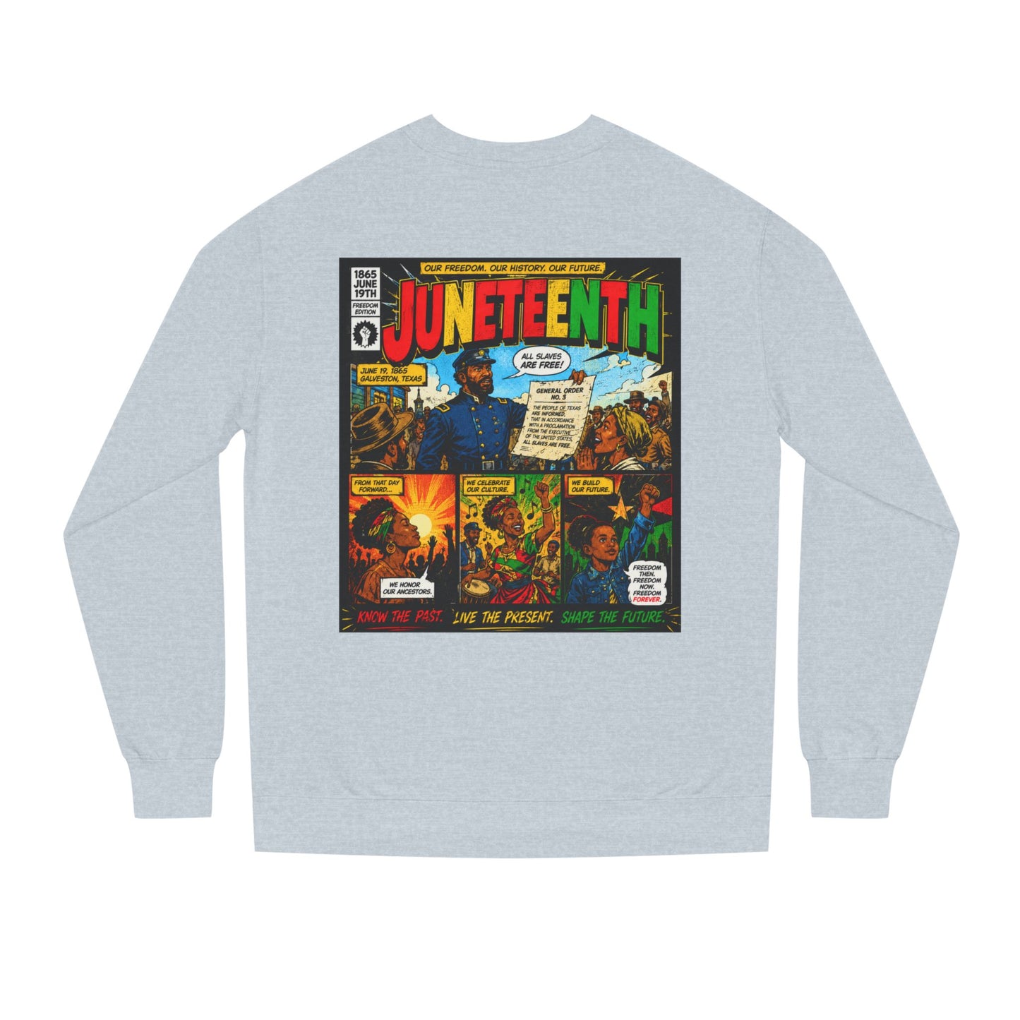 Juneteenth Comic Sweatshirt — Juneteenth Celebration Graphic Crewneck