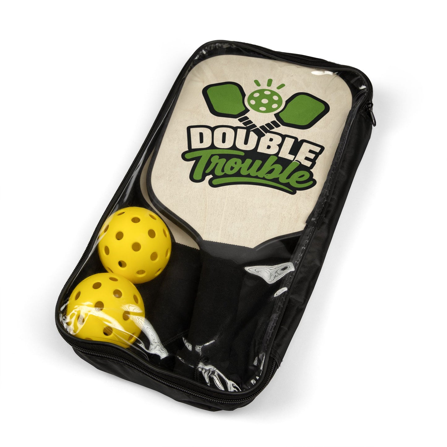 Pickleball Paddle Set — "Double Trouble" Portable Kit with 2 Paddles & Balls