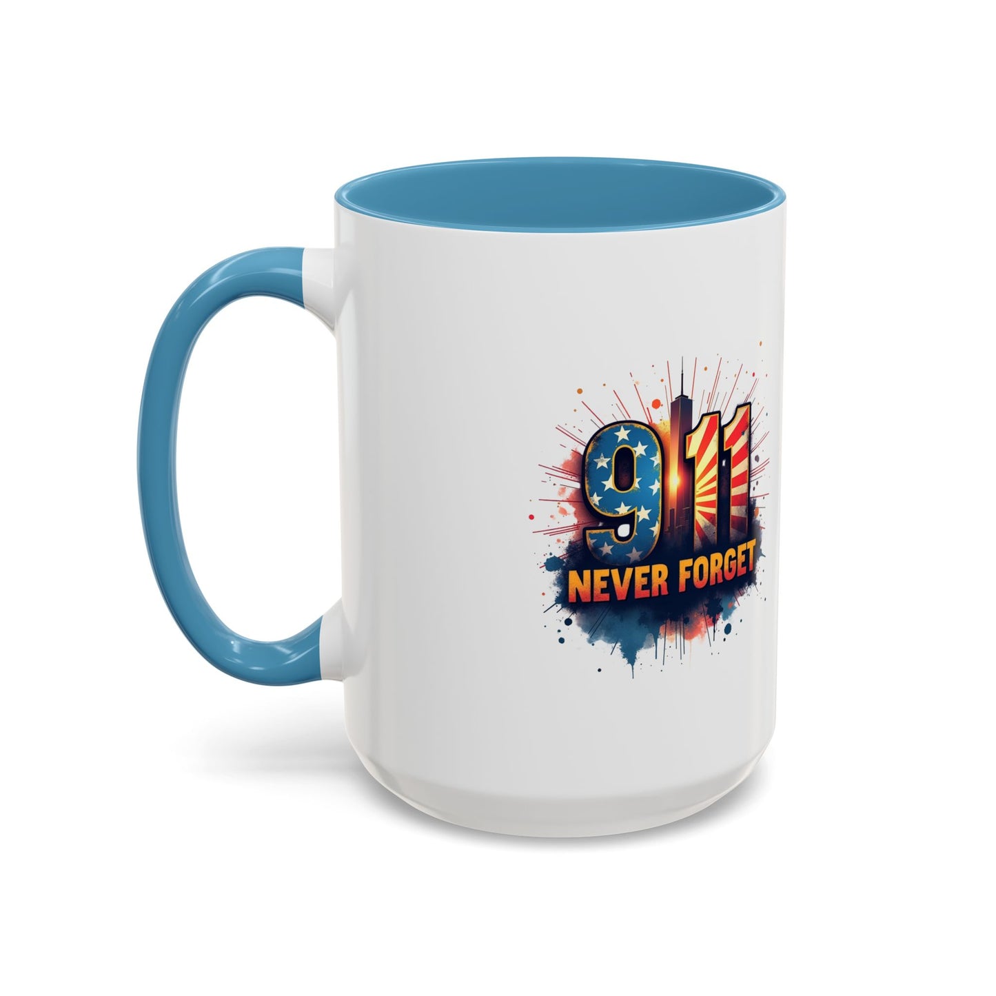 9/11 Never Forget Coffee Mug — Patriotic Memorial Accent Mug