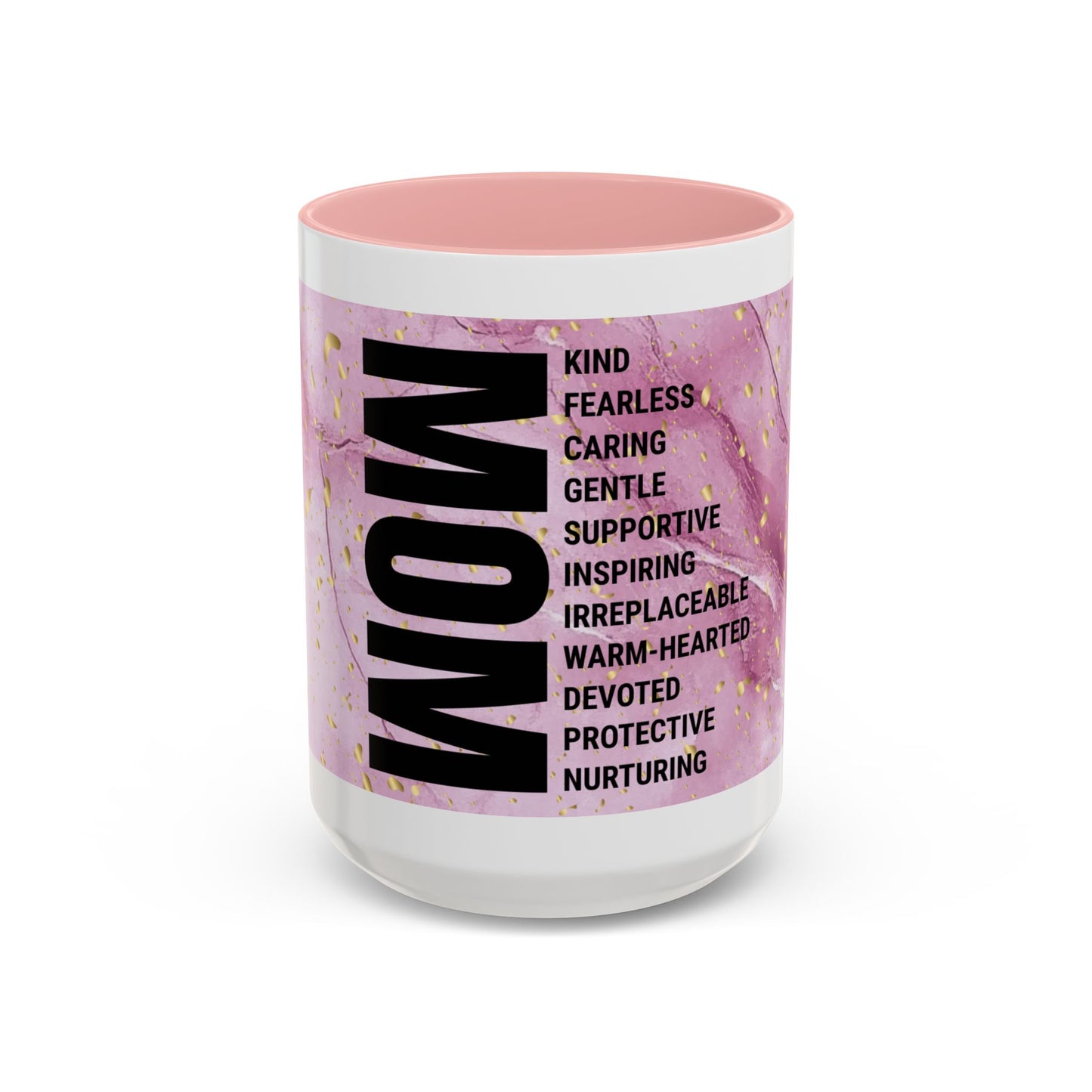 Mom Definition Accent Coffee Mug – Inspirational Pink Marble Mother’s Day Gift (11/15oz)
