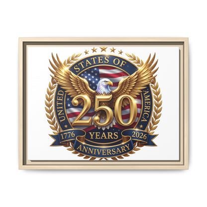 250th United States Anniversary Framed Canvas Print