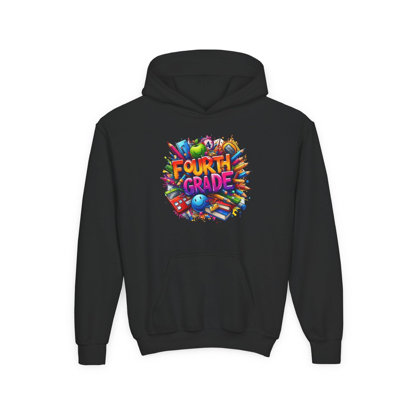 Fourth Grade Youth Hoodie — Colorful Back-to-School Kids Sweatshirt