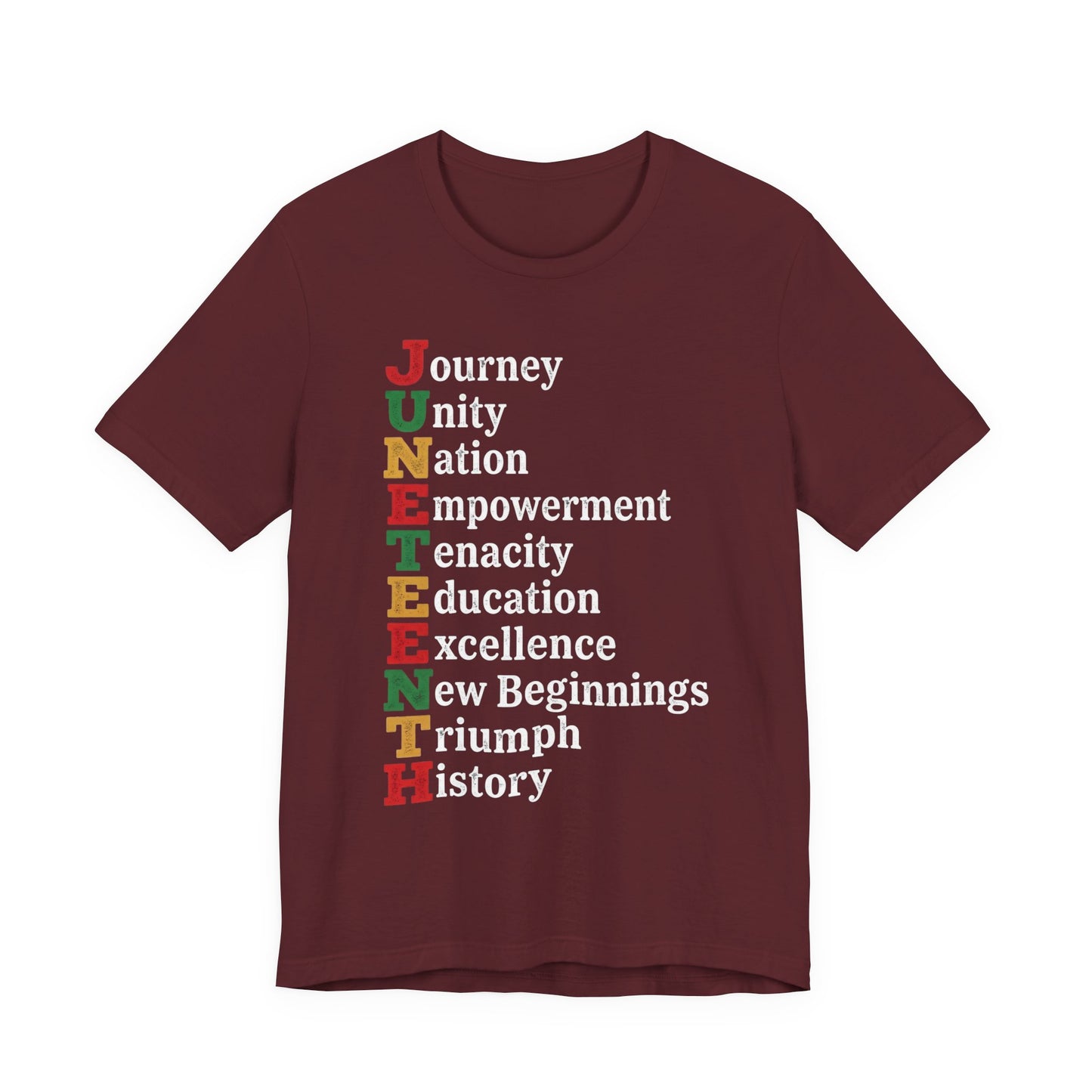 Juneteenth Acrostic T-Shirt — Juneteenth Journey Unity Nation Empowerment Tee