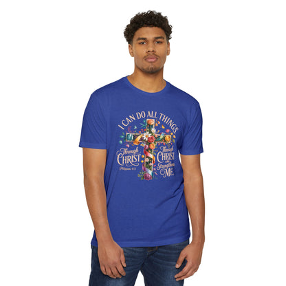 Christian Cross T‑Shirt — “I Can Do All Things Through Christ” Inspirational Tee
