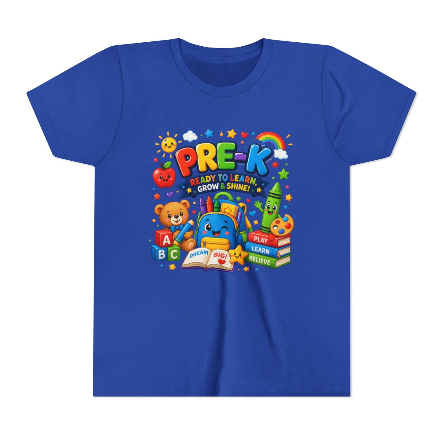 Pre-K Ready To Learn Kids T-Shirt — Colorful Preschool Back-to-School Tee