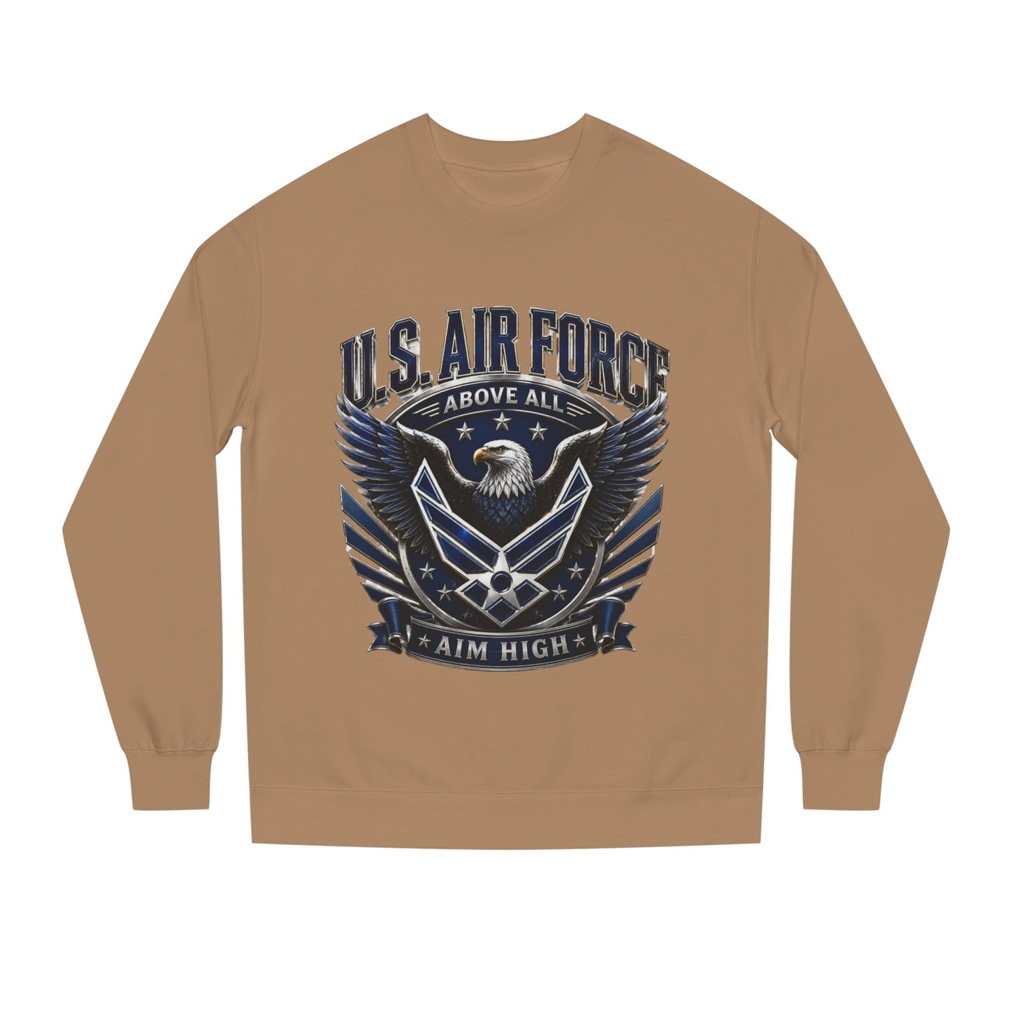 U.S. Air Force Crewneck Sweatshirt — "Above All, Aim High" Graphic