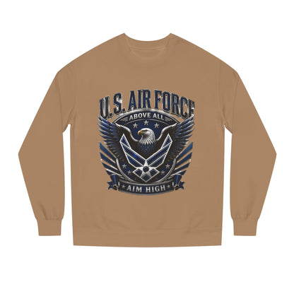 U.S. Air Force Crewneck Sweatshirt — "Above All, Aim High" Graphic