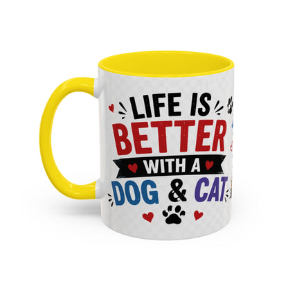 Dog and Cat Coffee Mug — 'This Is My Healer I'm A Cat' Cute Pet Lover Accent Mug (11/15oz)