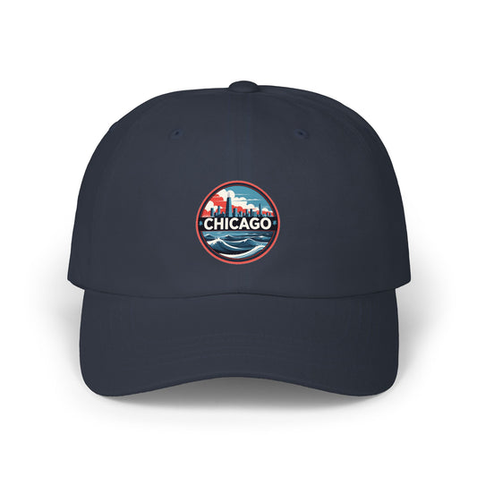 Chicago Patch Dad Cap – Vintage Skyline Embroidered Baseball Hat