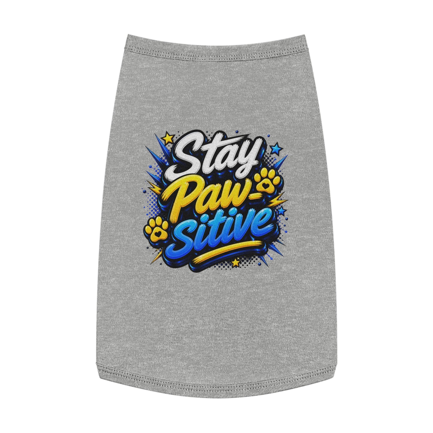 Stay Paw-sitive Pet Tank Top — Positive Paw Print Dog Shirt