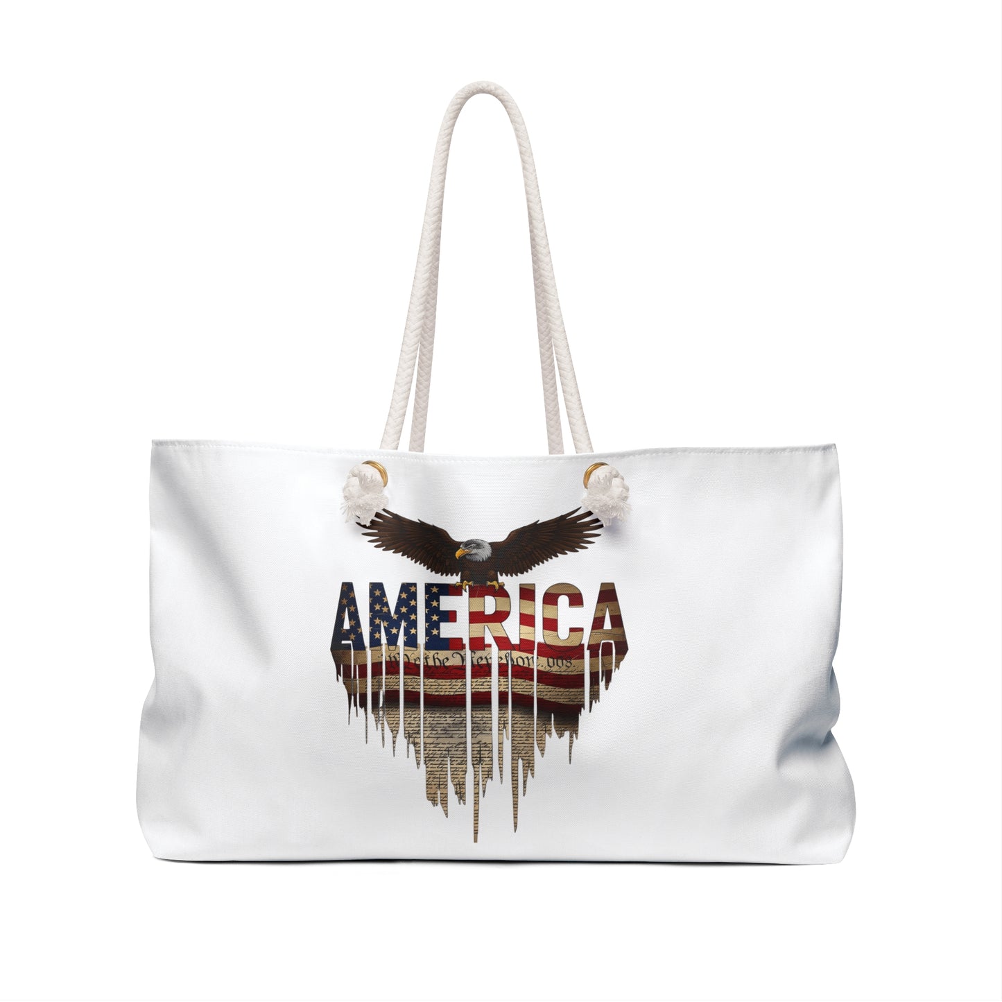 American Eagle Flag Weekender Bag — Patriotic USA Travel Tote