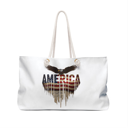 American Eagle Flag Weekender Bag — Patriotic USA Travel Tote