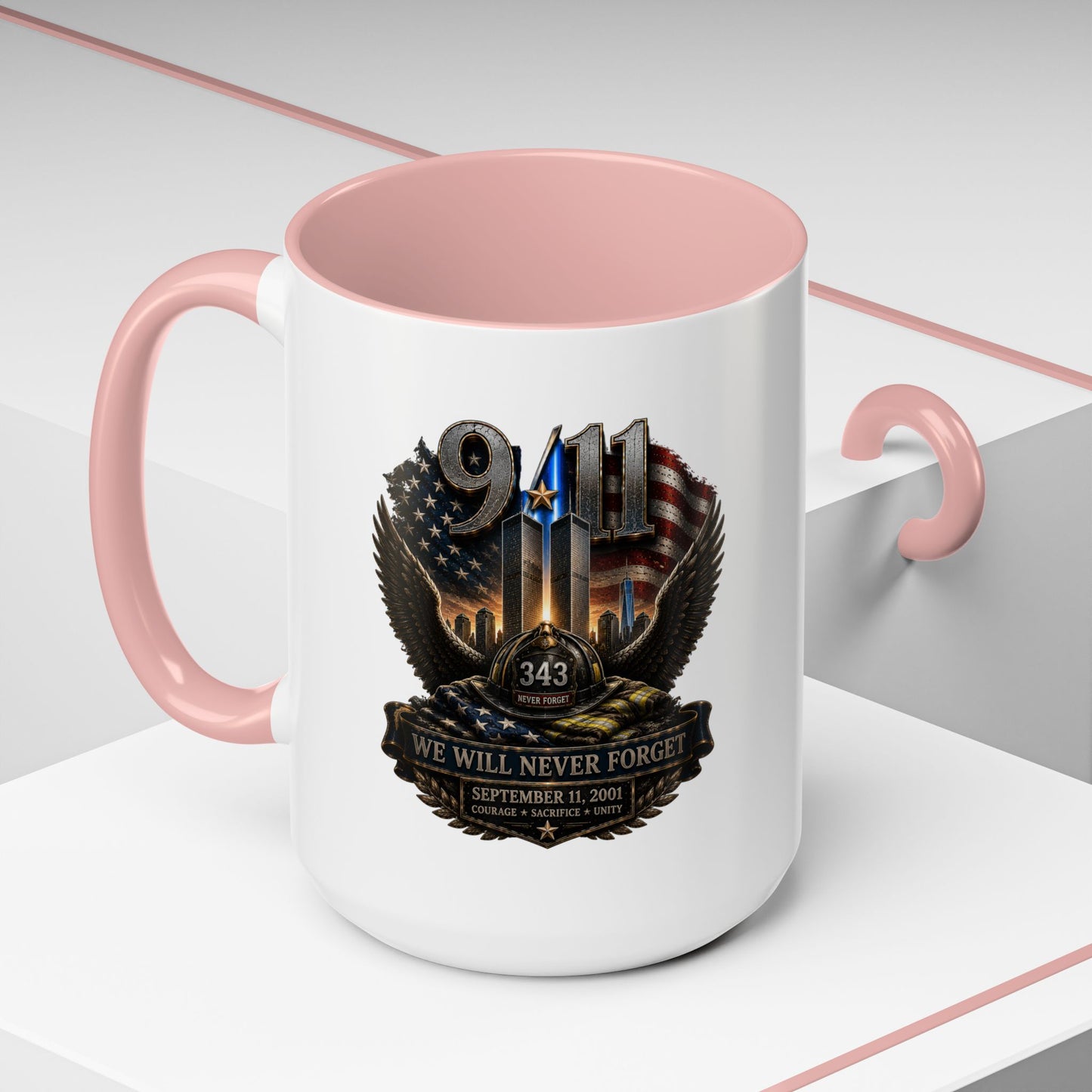 9/11 Memorial Coffee Mug - 'We Will Never Forget' Tribute Accent Mug
