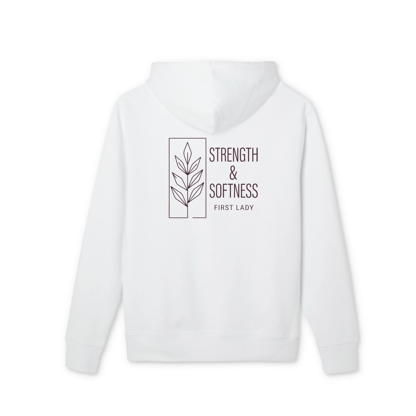 Strength & Softness Hoodie — Minimal Floral Graphic Pullover ("Strength & Softness")