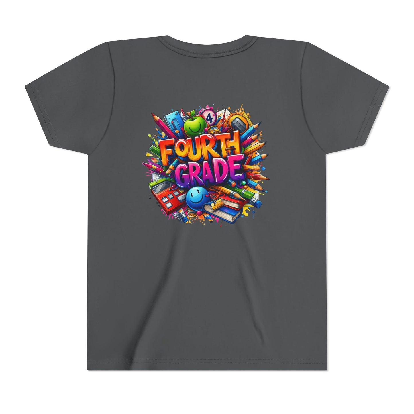 Fourth Grade Youth T‑Shirt – Colorful School Supplies Back to School Tee