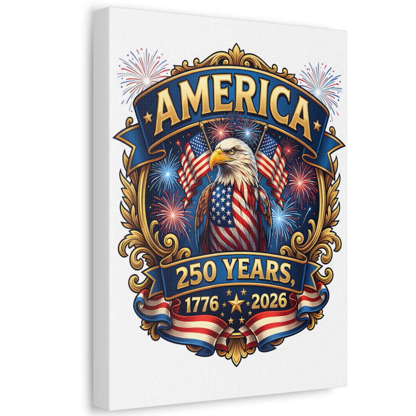 America 250th Anniversary Canvas – Patriotic Eagle 1776-2026 Wall Art