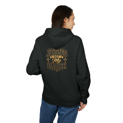 Jesus Got My Back Hoodie — Christian Faith Pullover with Cross Design