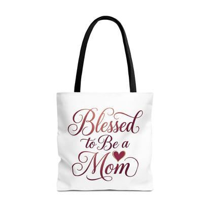 Blessed to Be a Mom Tote Bag – Mother's Day Floral Script Gift