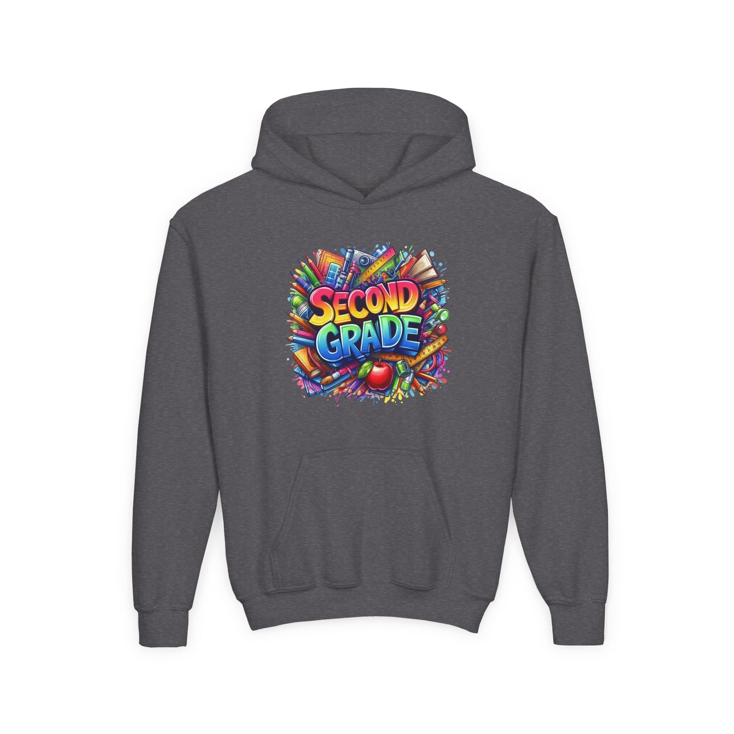 Second Grade Kids Hoodie — Colorful School Day Pullover