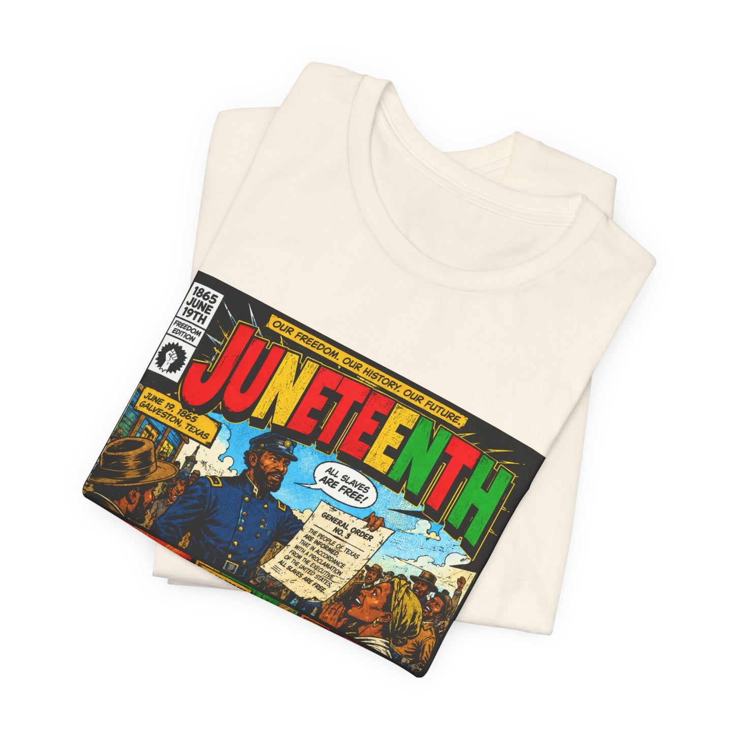 Juneteenth Comic-Style T-Shirt — Retro Celebration Tee