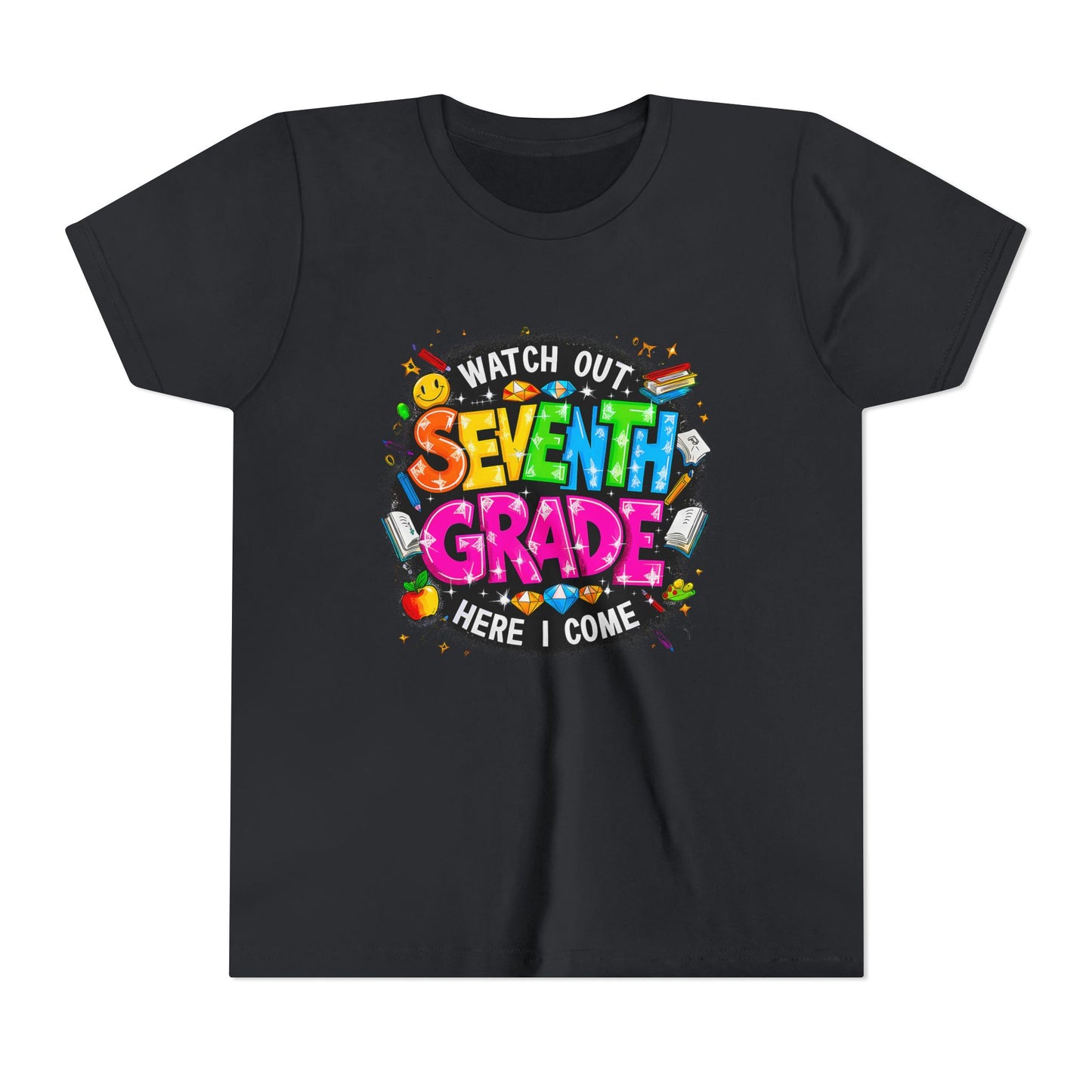 Seventh Grade Kids T‑Shirt — "Watch Out Seventh Grade Here I Come" Back‑to‑School Tee
