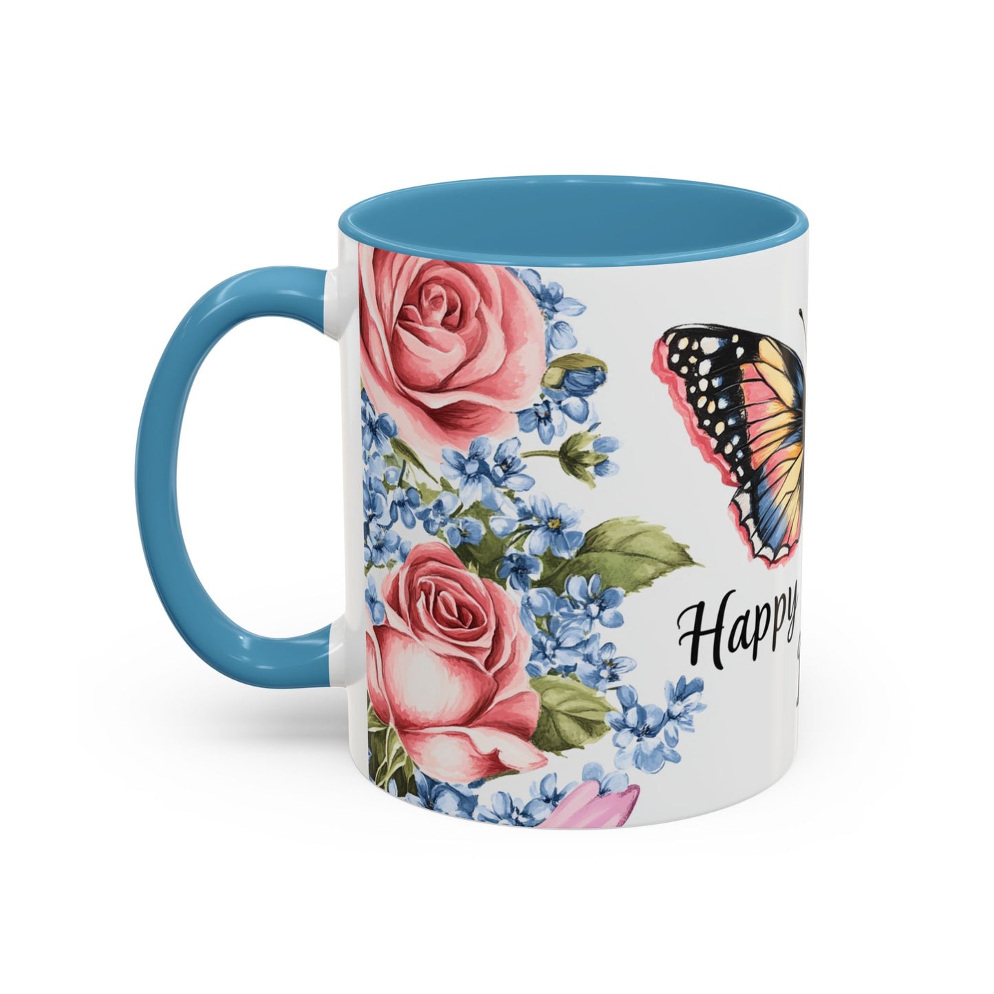 Mother's Day Butterfly Floral Accent Coffee Mug – "Happy Mother's Day"