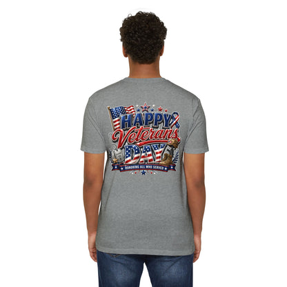 Veterans Day T-Shirt - "Happy Veterans Day" Patriotic Military Tribute Tee