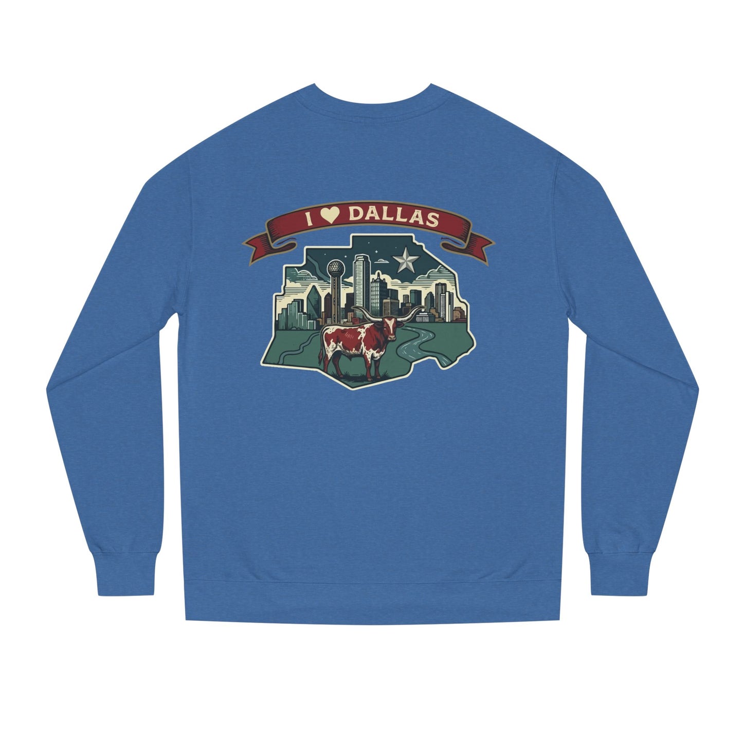 I  Dallas Skyline Sweatshirt — Vintage Texas Cityscape Crewneck