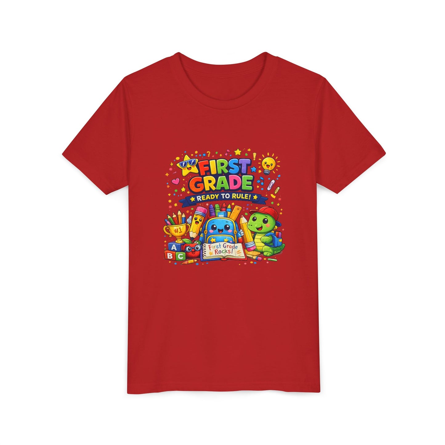 First Grade Youth T‑Shirt – "First Grade Ready to Rule" Cute Back-to-School Tee