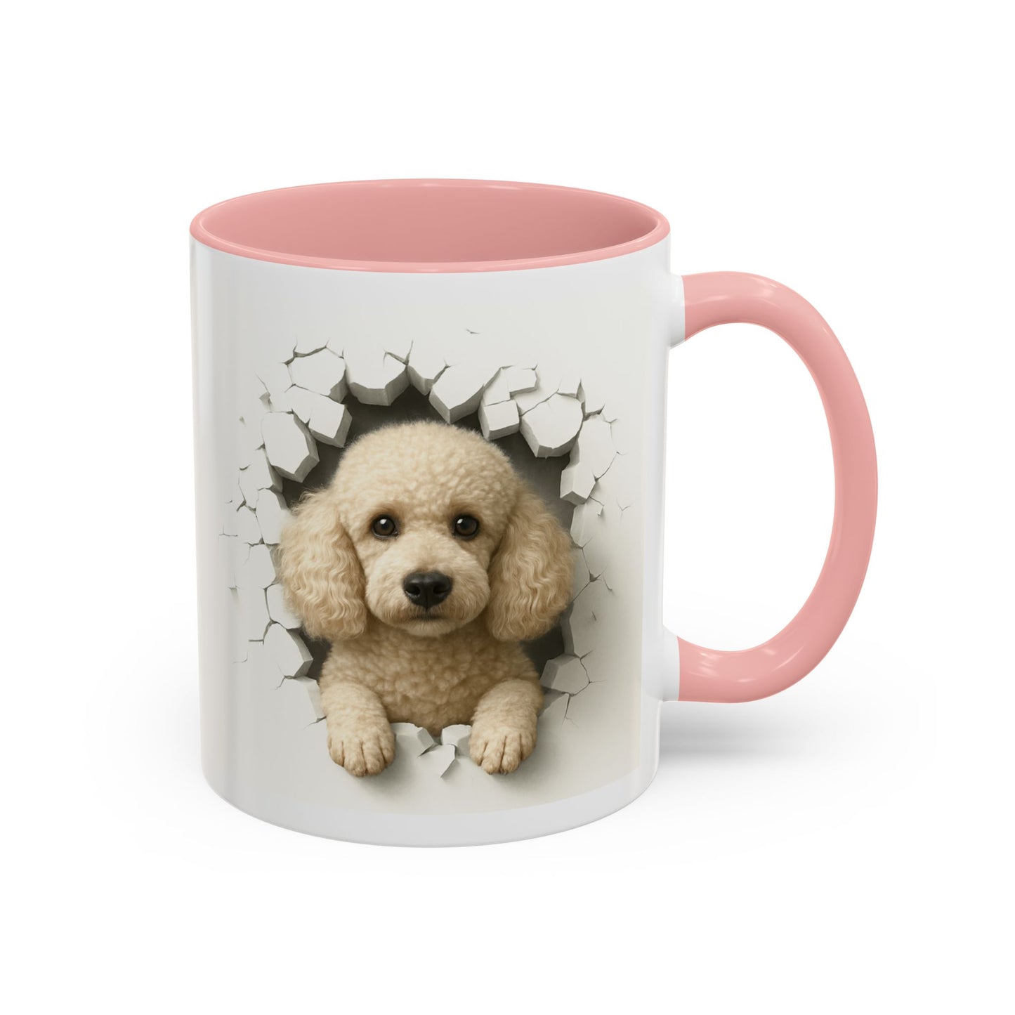 Poodle Peeking Accent Coffee Mug – Cute Dog Lover Gift (11/15oz)