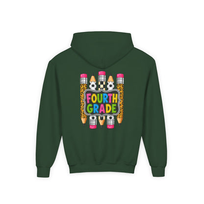 Fourth Grade Kids Hoodie — Colorful Pencil School Sweatshirt