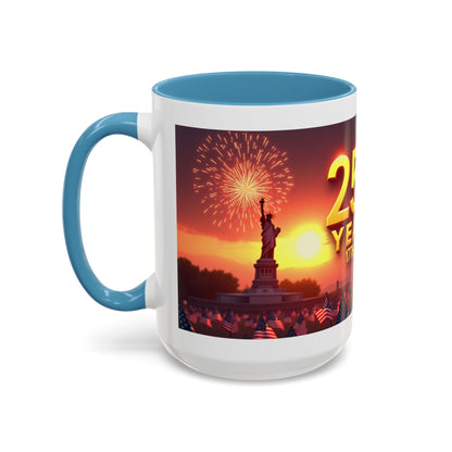 250 Years 1776–2026 Eagle Coffee Mug — Patriotic Anniversary 250th USA Celebration
