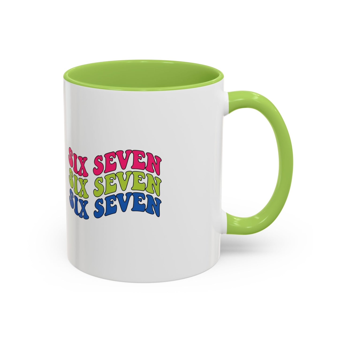 Six Seven Retro Accent Coffee Mug — Colorful 11/15oz Ceramic Tea Cup