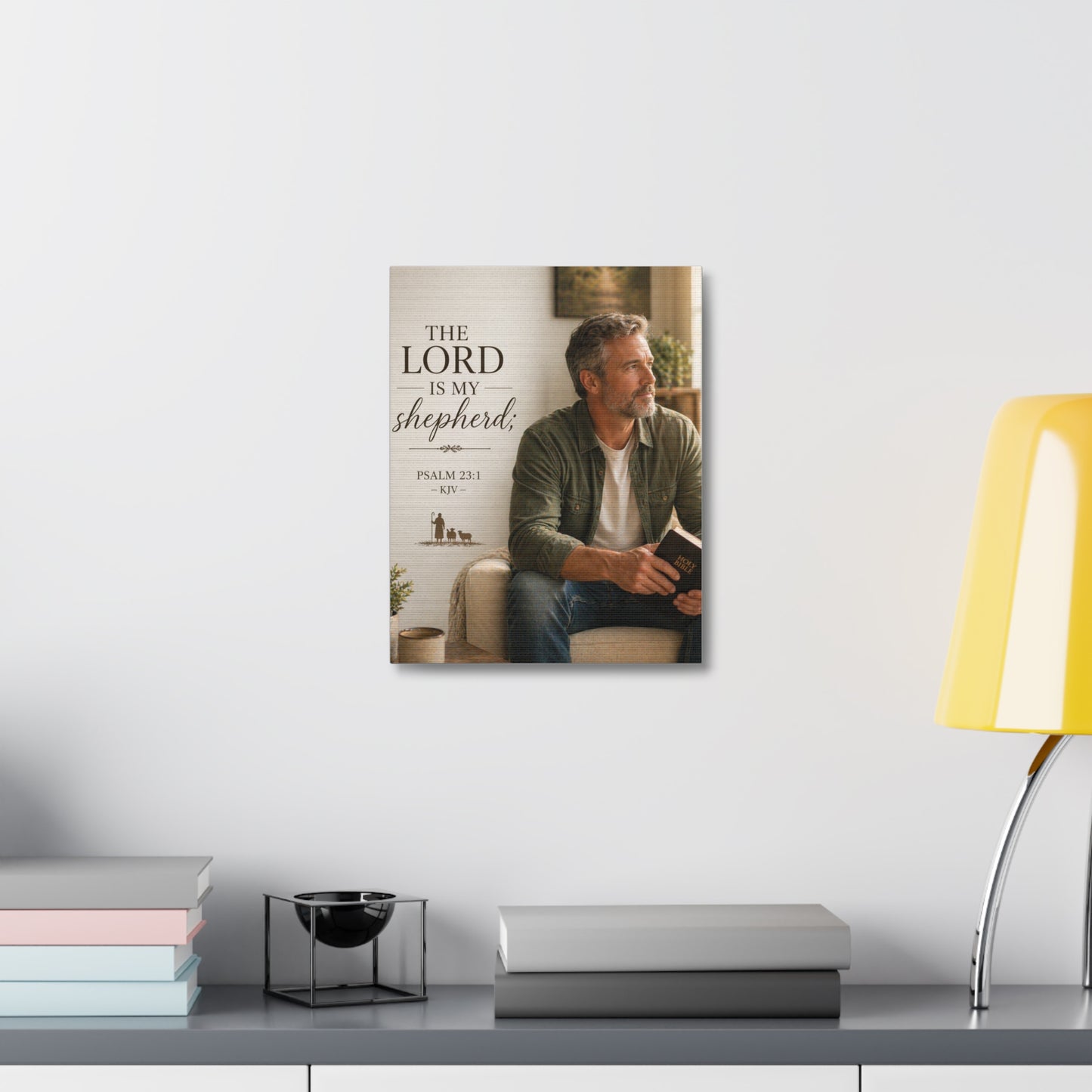 Stretched Canvas - "The Lord Is My Shepherd" Psalm 23:1 Christian Wall Art