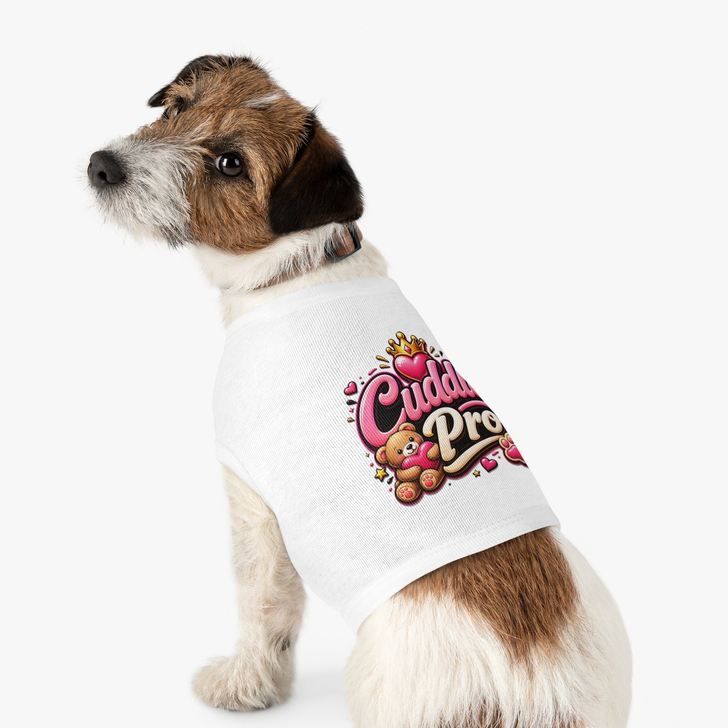 Cuddle Pro Pet Tank Top — Cute Teddy & Heart Dog/Cat Tee